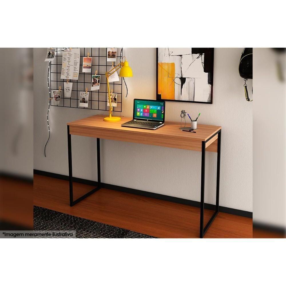 Mesa De Computador Industrial Me4160 Amêndoa-preto - Tecno Mobili - 1