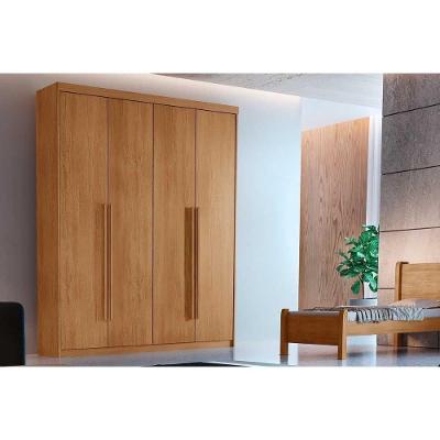 Guarda Roupa Solteiro Hawai Naturale 4 Portas de Abrir 2 Gavetas Naturale MDP Rufato