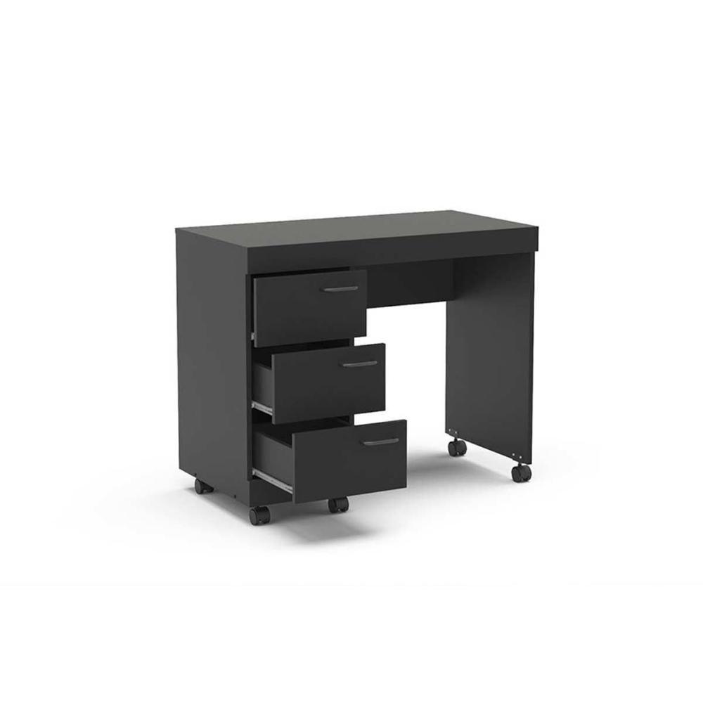 Escrivaninha p/ Escritório Osaka c/ 3 Gavetas e Rodízios Branco - Politorno - 3