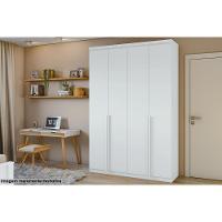 Guarda Roupa Solteiro 4 Portas e 2 Gavetas Alonzo Plus Amêndoa/Branco - Lopas - 3