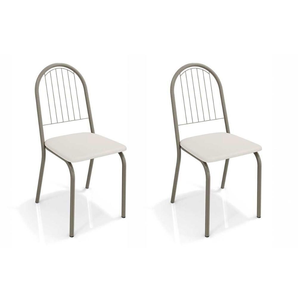 Cadeira Sala de Jantar Noruega 2C077NK Kit 2 Un Niquel/Branco 106 - Kappesberg - 1