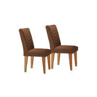 Cadeira Sala de Jantar Londrina Kit 2 Un Imbuia/Veludo Marrom - Rufato - 1