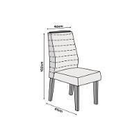 Cadeira Sala de Jantar Ondina Kit 2 Un Freijó/Veludo Moca - DJ Móveis - 4