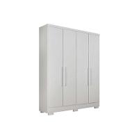Guarda Roupa Solteiro 4 Portas e 2 Gavetas c/Pés Milly Branco - Novo Horizonte - 1