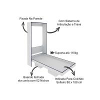 Cama Dobrável Multifuncional Articulada CM8015 Branco - Tecno Mobili - 2