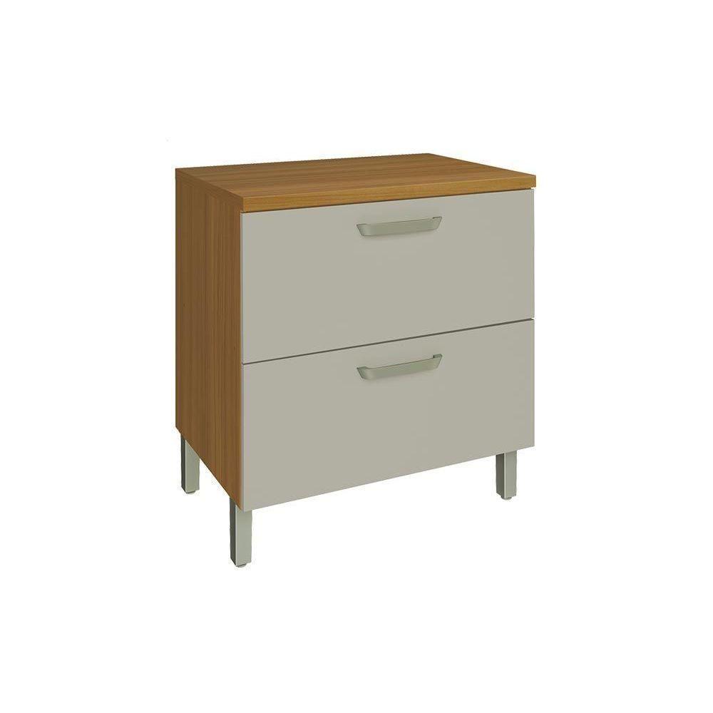 Balcão De Cozinha Princesa 1 Porta Basculante E 1 Gaveta C- Tampo 80cm Freijo-off White - Nesher - 1