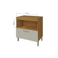 Balcão De Cozinha Princesa 1 Porta Basculante E 1 Gaveta C- Tampo 80cm Freijo-off White - Nesher - 6