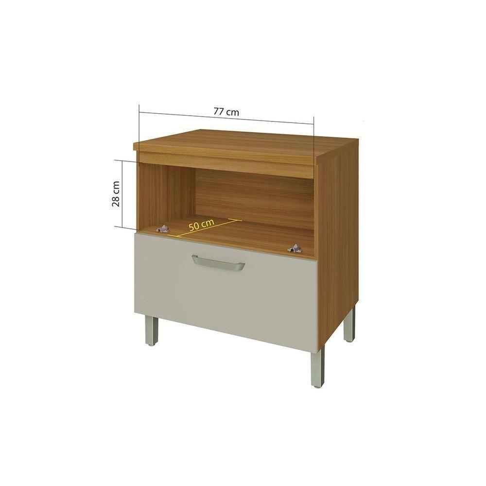 Balcão De Cozinha Princesa 1 Porta Basculante E 1 Gaveta C- Tampo 80cm Freijo-off White - Nesher - 5