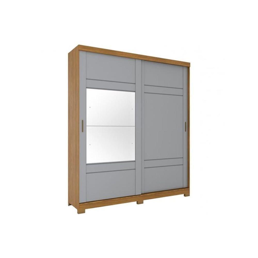 Guarda Roupa Casal 2 Portas de Correr e 3 Gavetas c/ Espelho e Pés Verg Branco - Henn - 10