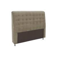 Cabeceira Cama Box Estofada Casal Casal Dama Plus Suede Marrom Taupe - Simbal - 1