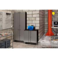 Balcão Multiuso p/Área Serviço Multibox Aço 2 Portas c/Chave c/Tampo 80cm Preto/Cinza - Telasul - 6