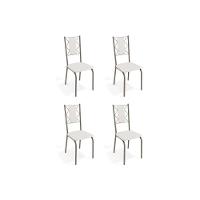 Cadeira Sala de Jantar Lisboa 4C076 Aço Kit 4 Uni Niquel/Branco 106 - Kappesberg - 1