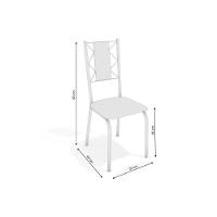Cadeira Sala de Jantar Lisboa 4C076 Aço Kit 4 Uni Niquel/Branco 106 - Kappesberg - 3