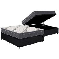 Cama Box Baú Casal: Colchão Anatômico Ortobom D33 / EP Airtech 100 + Base CRC Courano Black(138x188) - 1