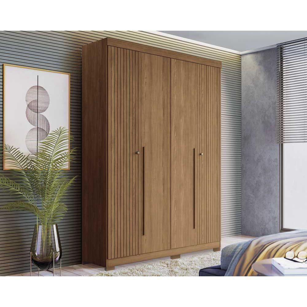 Guarda Roupa Solteiro 4 Portas e 2 Gavetas c/ Pés Buriti Jatoba - Santos Andirá - 1