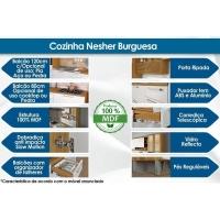 Balcão de Cozinha Burguesa Premium 1 Porta e 1 Gaveta c/ Tampo 80cm Freijo/Grafite - Nesher - 3