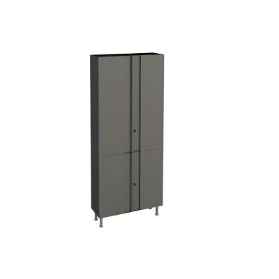 Multiuso Lavanderia Armário Multibox Aço 4 Portas c/Chave 80x193cm Preto/Cinza - Telasul