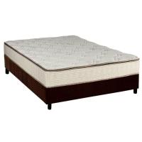 Cama Box Casal: Colchão Molas Bonnel Luckspuma Montreal Spring + Base CRC Suede Brown(138x188) - 1
