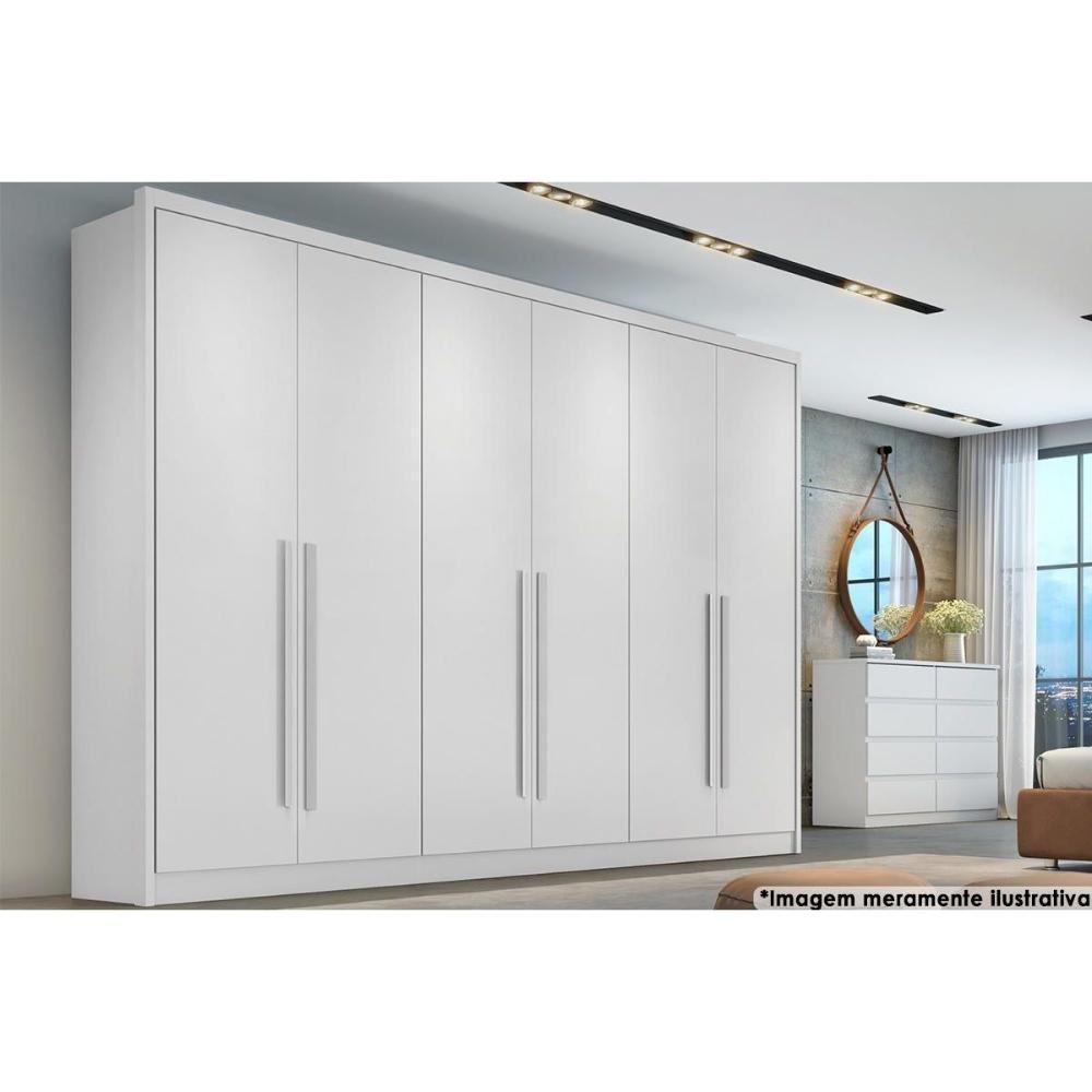 Guarda Roupa Casal 6 Portas e 6 Gavetas Robust Plus Branco - Novo Horizonte - 1