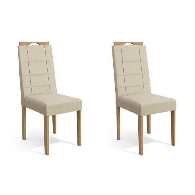 Cadeira Sala de Jantar 2CAD150 Maira Kit 2 Un Eucalipto/Bege A019 - Kappesberg