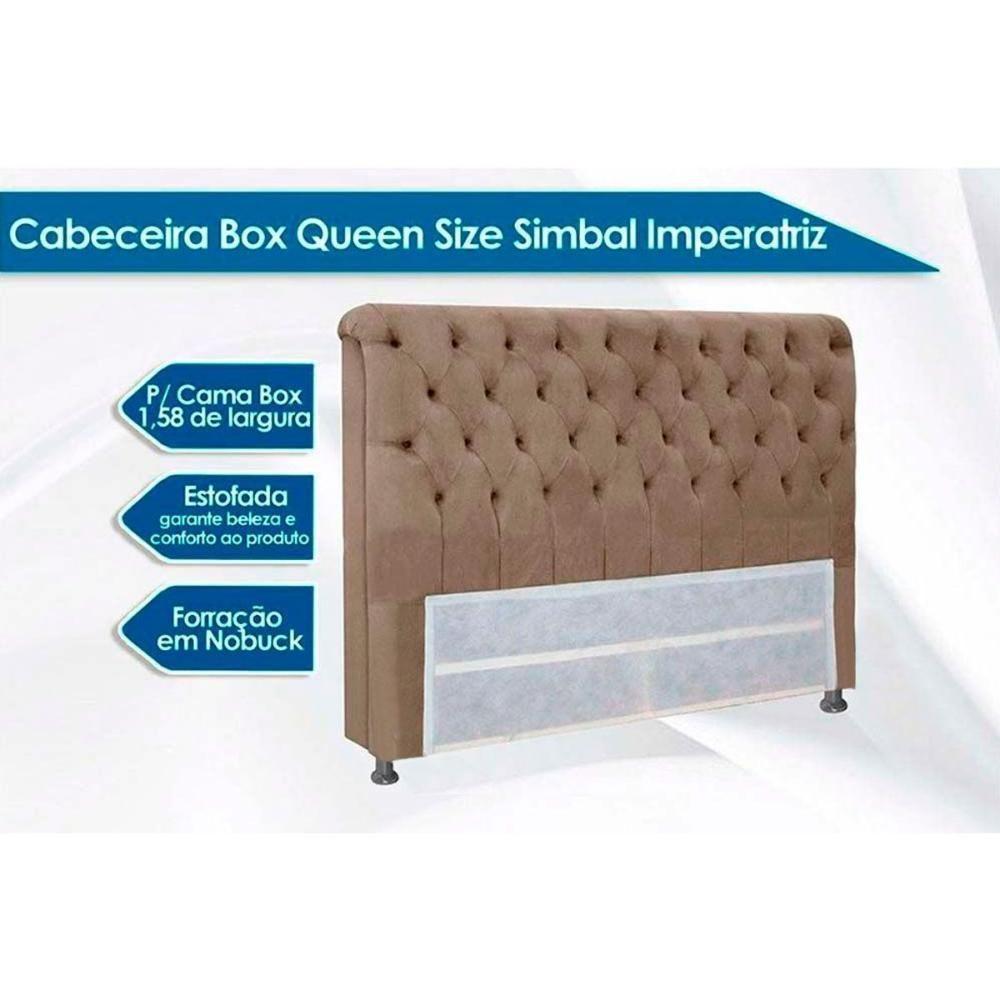 Cama Box Queen CRC + Colchão Ortopédico Ortobom + Cabeceira Imperatriz Suede Marrom Chocolate - 7
