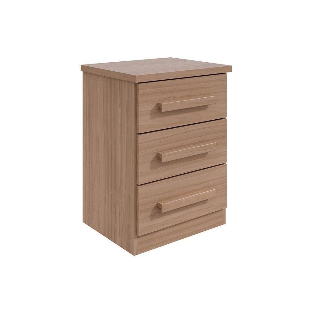 Mesa Cabeceira Baião C- 3 Gavetas Rovere-amêndoa - Lopas - 3