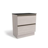 Balcão De Cozinha Maxxi G755 P-cooktop 2 Gavetas C-tampo 80cm Branco-preto Brilho - Kappesberg - 1