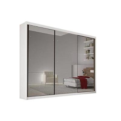 Guarda Roupa Casal 3 Portas de Correr e 6 Gavetas c/ Espelho Passion Plus Branco - Novo Horizonte