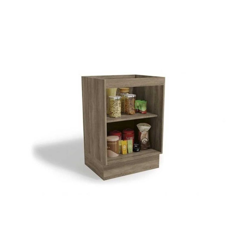 Balcão de Cozinha Maxxi G742 p/Cooktop 1 Porta c/Tampo 60cm Nogal/Preto Brilho - Kappesberg - 4