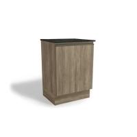 Balcão de Cozinha Maxxi G742 p/Cooktop 1 Porta c/Tampo 60cm Nogal/Preto Brilho - Kappesberg - 1