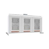 Armário Aéreo p/ Cozinha Mirage New Aço 3 Portas c/Vidro 120cm Branco - Telasul - 5