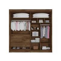 Guarda Roupa Solteiro 4 Portas Ripadas e 3 Gavetas Potente Peroba - Europa - 3