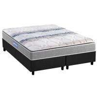 Cama Box King: Colchão Espuma D45 Probel Guarda Costas + Base Crc Suede Gray(193x203) - 1