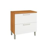 Balcão de Cozinha Burguesa Premium 1 Porta e 1 Gaveta c/ Tampo 80cm Freijó/Branco - Nesher - 1