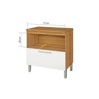 Balcão de Cozinha Burguesa Premium 1 Porta e 1 Gaveta c/ Tampo 80cm Freijó/Branco - Nesher - 5
