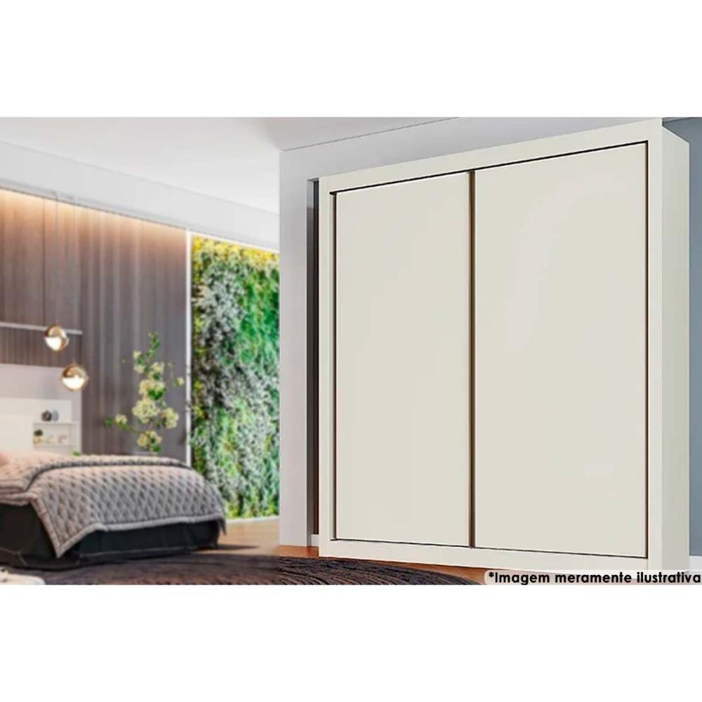 Guarda Roupa Solteiro 2 Portas de Correr e 4 Gavetas Zurique Off White - Europa - 1