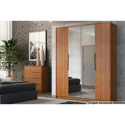 Guarda Roupa Solteiro Attore Amêndola Touch 4 Portas de Bater 3 Gavetas MDP