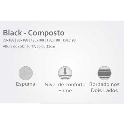 Conjunto Box Queen: Colchão Anatômico Herval D28/AG65 Black + Base CRC Suede Gray(158x198)