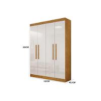 Guarda Roupa Solteiro 4 Portas e 2 Gavetas Espanha Naturale/Off White - Rufato