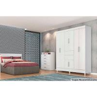 Guarda Roupa Solteiro 8 Portas e 2 Gavetas Munique Branco - Demóbile