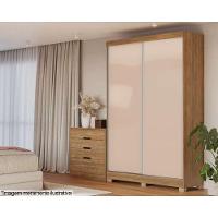 Guarda Roupa Solteiro 2 Portas de Correr e 2 Gavetas c/Pés N571 Branco - Kappesberg - 3