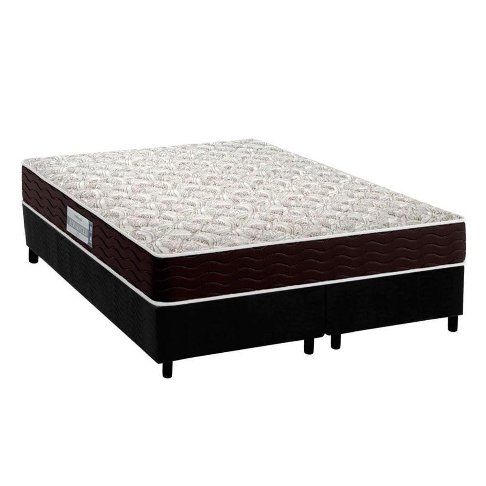 Cama Box King: Colchão Espuma D33 Probel Advanced + Base CRC Suede Black(193x203) - 1
