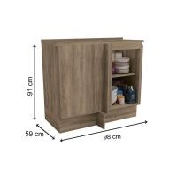 Balcão De Cozinha Maxxi G748 Canto Reto 1 Porta C-tampo 80cm Nogal-cinzel - Kappesberg - 4