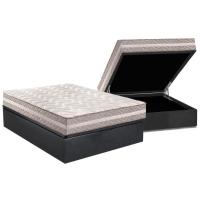 Cama Box Baú Casal: Colchão Anatômico Paropas D33 / AG65 Confort + Base CRC Suede Gray(138x188) - 1
