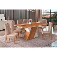 Cadeira Sala de Jantar Lia Kit 2 Un Freijó/Linho Saara - DJ Móveis - 2