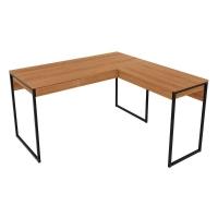 Mesa De Escritório Canto Industrial Me4157 C- 1 Gaveta Amêndoa-preto - Tecno Mobili - 1