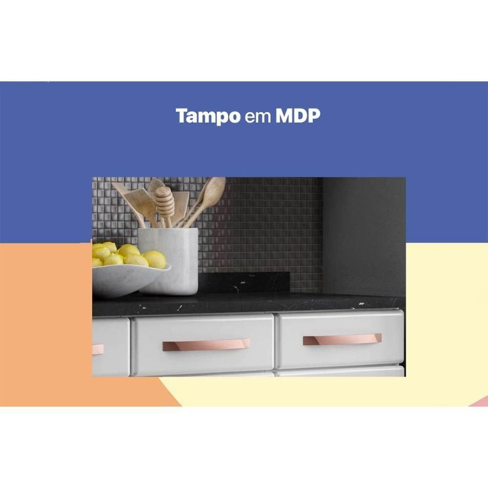 Balcão de Cozinha Mirage New Aço 3 Portas e 3 Gavetas c/Tampo 120cm Branco/Preto - Telasul - 3