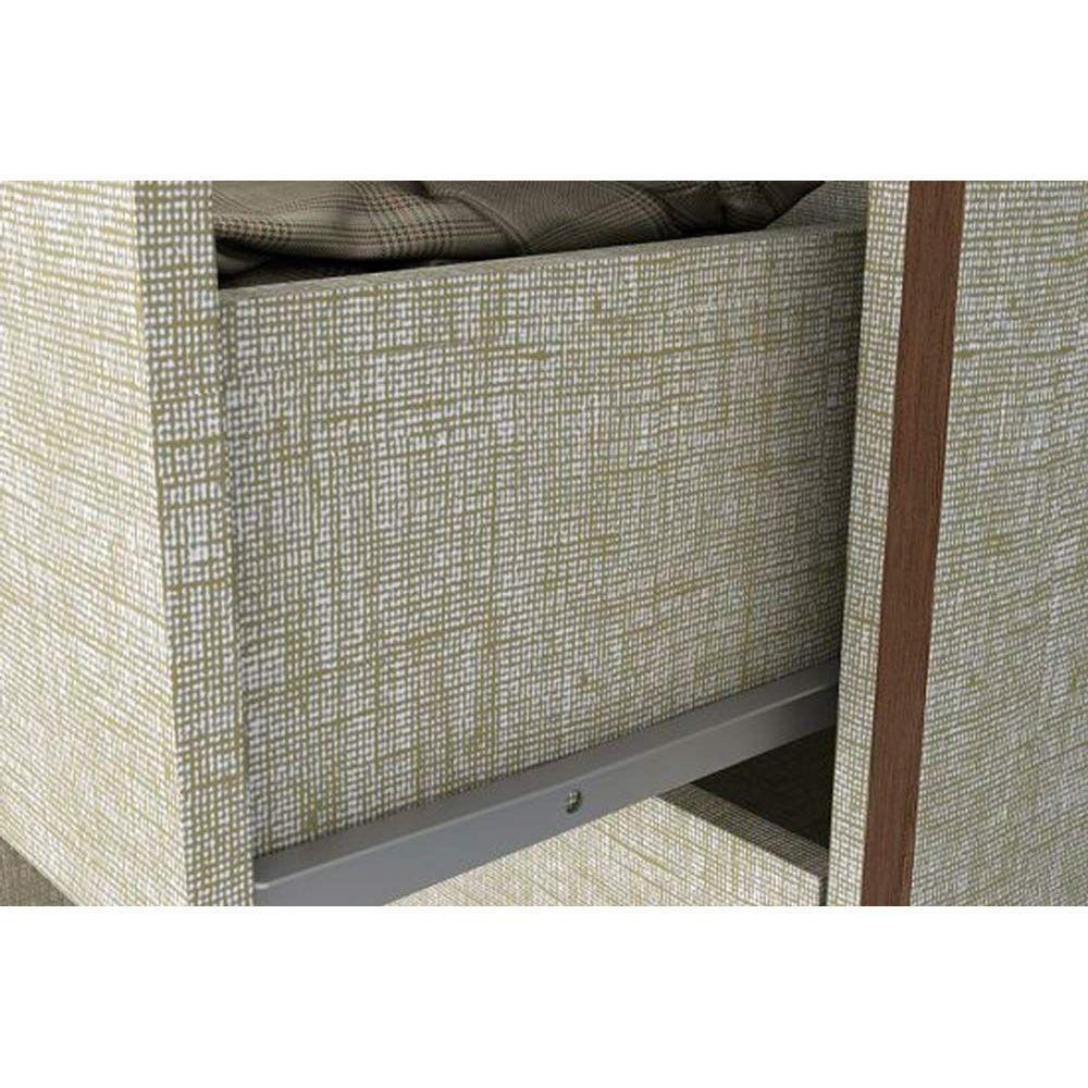 Guarda Roupa Casal 6 Portas e 3 Gavetas c/ Pés Cover Off White/Nature - Henn - 7