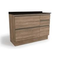 Balcão de Cozinha Maxxi G746 4 Gavetas e 1 Porta c/Tampo 120cm Nogal/Preto - Kappesberg - 1