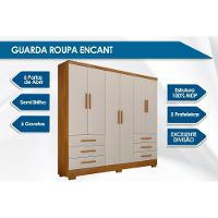 Guarda Roupa Solteiro 6 Portas e 6 Gavetas c/Pés Encant Freijo Cumaru c/ Fendi - Novo Horizonte - 2